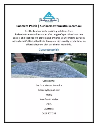 Concrete Polish  Surfacemasteraustralia.com.au