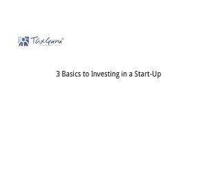 3 basics to investing in a start up