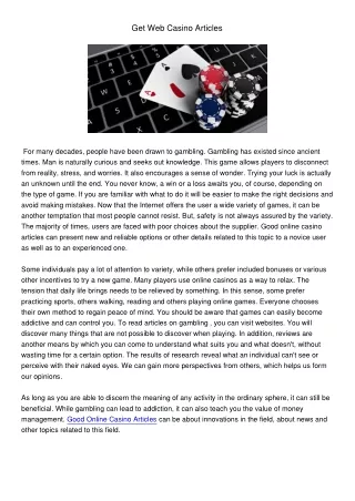 get web casino articles