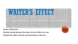 writer s effect