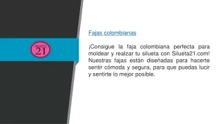 Fajas Colombianas Silueta21.com