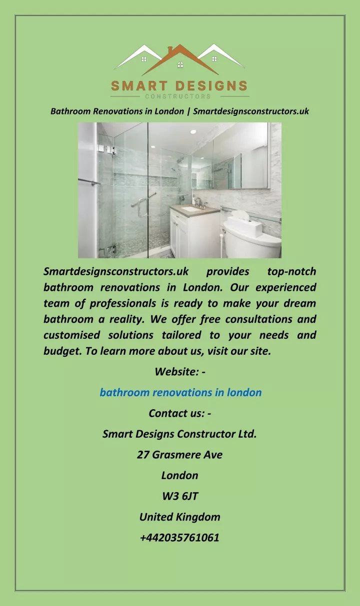 bathroom renovations in london