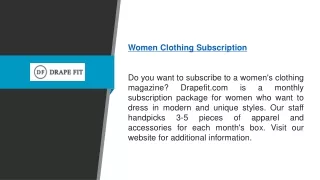 Women Clothing Subscription  Drapefit.com