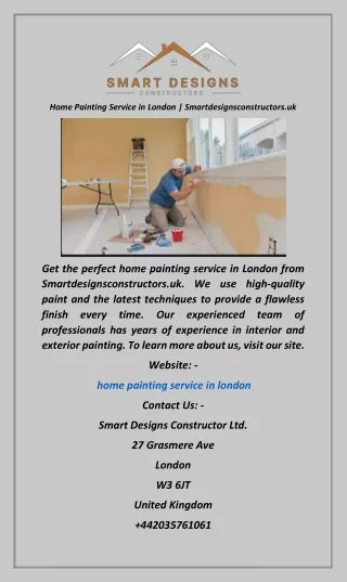 Home Painting Service in London  Smartdesignsconstructors.uk