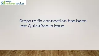 Best solutions for connection has been lost QuickBooks error