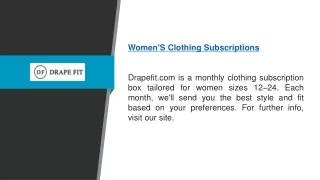 Women's Clothing Subscriptions  Drapefit.com