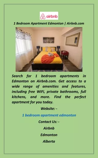 1 Bedroom Apartment Edmonton  Airbnb