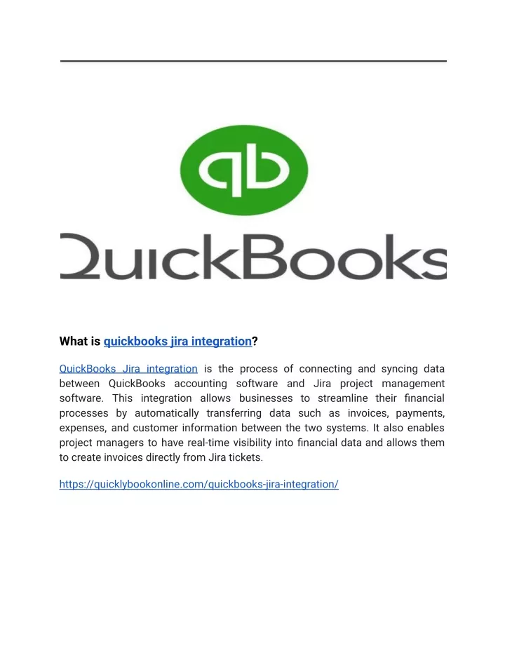 what is quickbooks jira integration