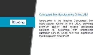 Corrugated Box Manufacturers Online USA ibourg.com