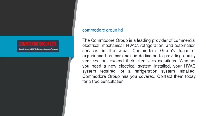commodore group ltd the commodore group