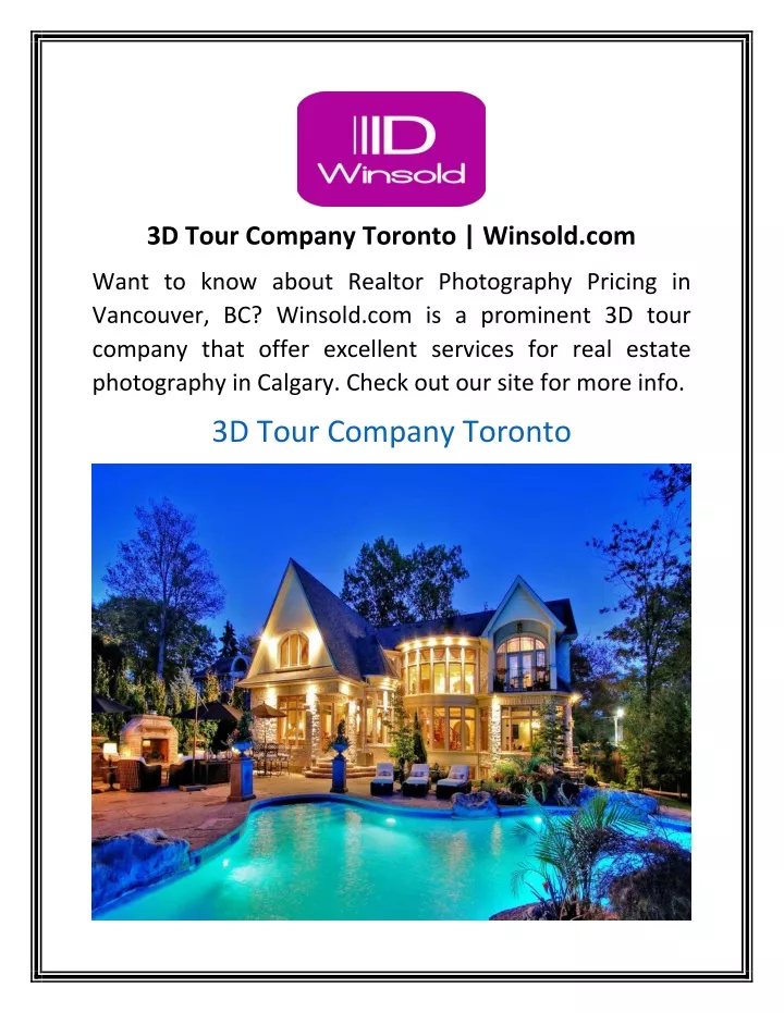 3d tour company toronto winsold com