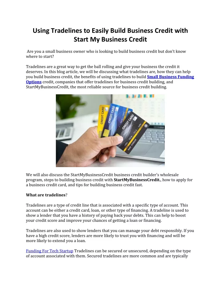 using tradelines to easily build business credit