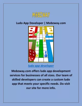 ludo app developer mobzway com