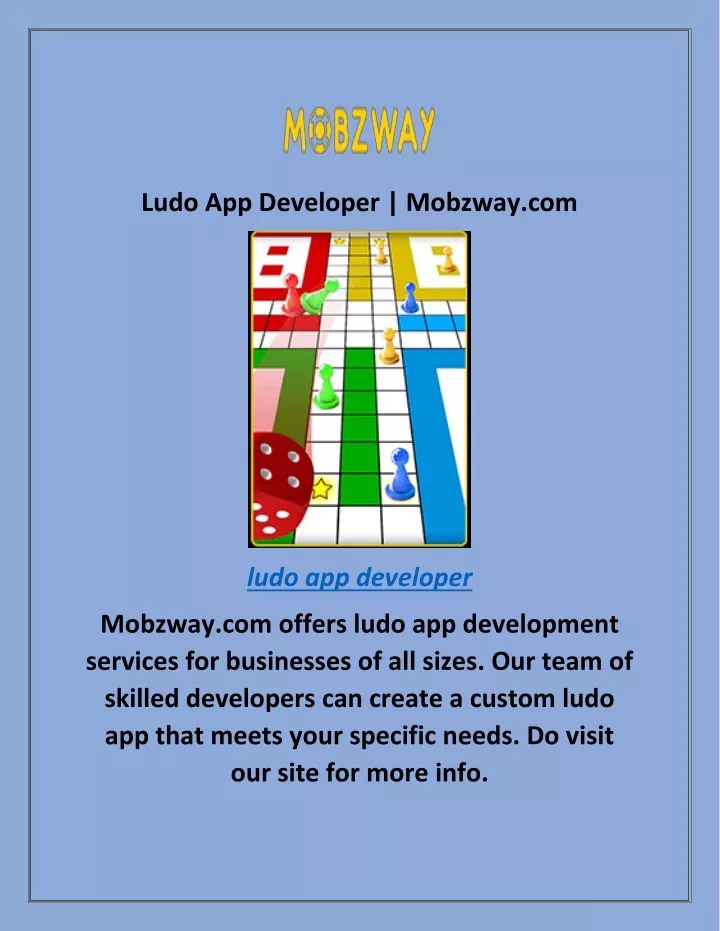 ludo app developer mobzway com