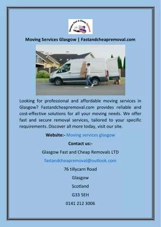 moving services glasgow fastandcheapremoval com