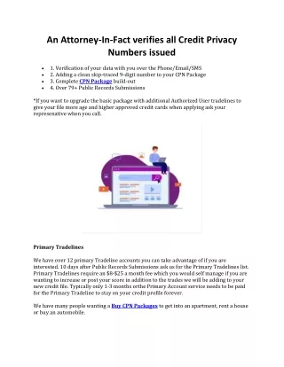 an attorney in fact verifies all credit privacy
