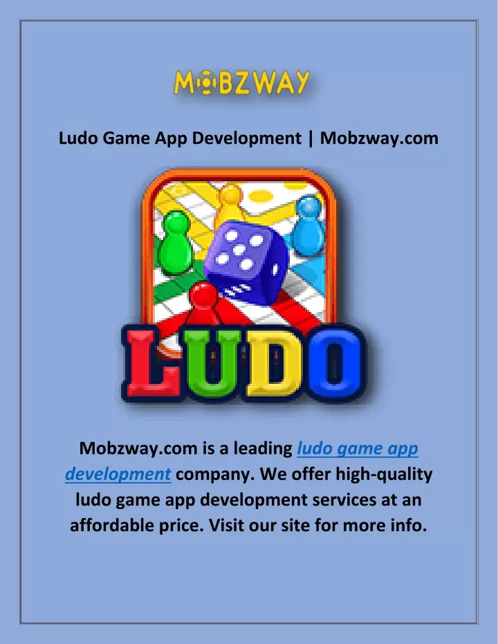 ludo game app development mobzway com