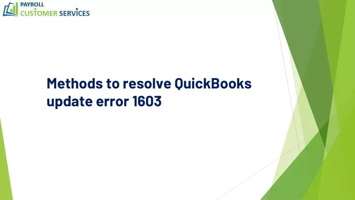 methods to resolve quickbooks update error 1603