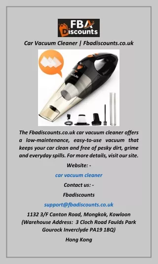 Car Vacuum Cleaner  Fbadiscounts.co.uk