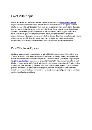 pivot villa kap s