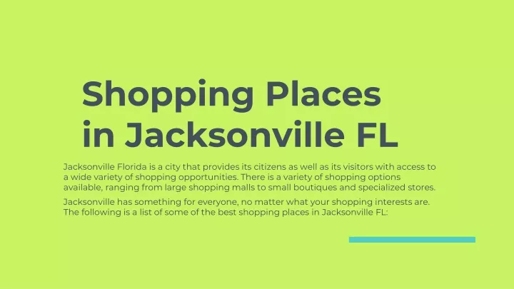 shopping places in jacksonville fl