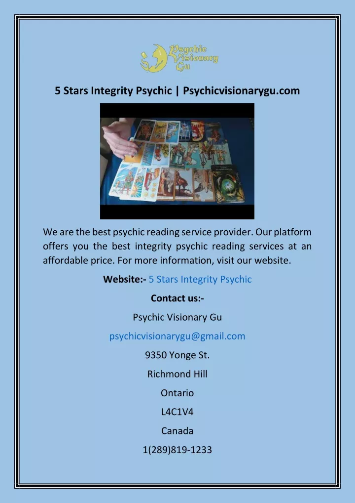 5 stars integrity psychic psychicvisionarygu com