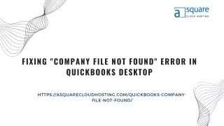 fixing company file not found error in quickbooks