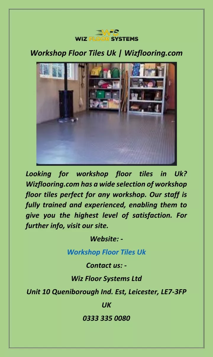 workshop floor tiles uk wizflooring com