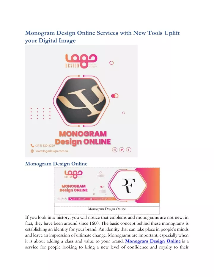 monogram design online services with new tools