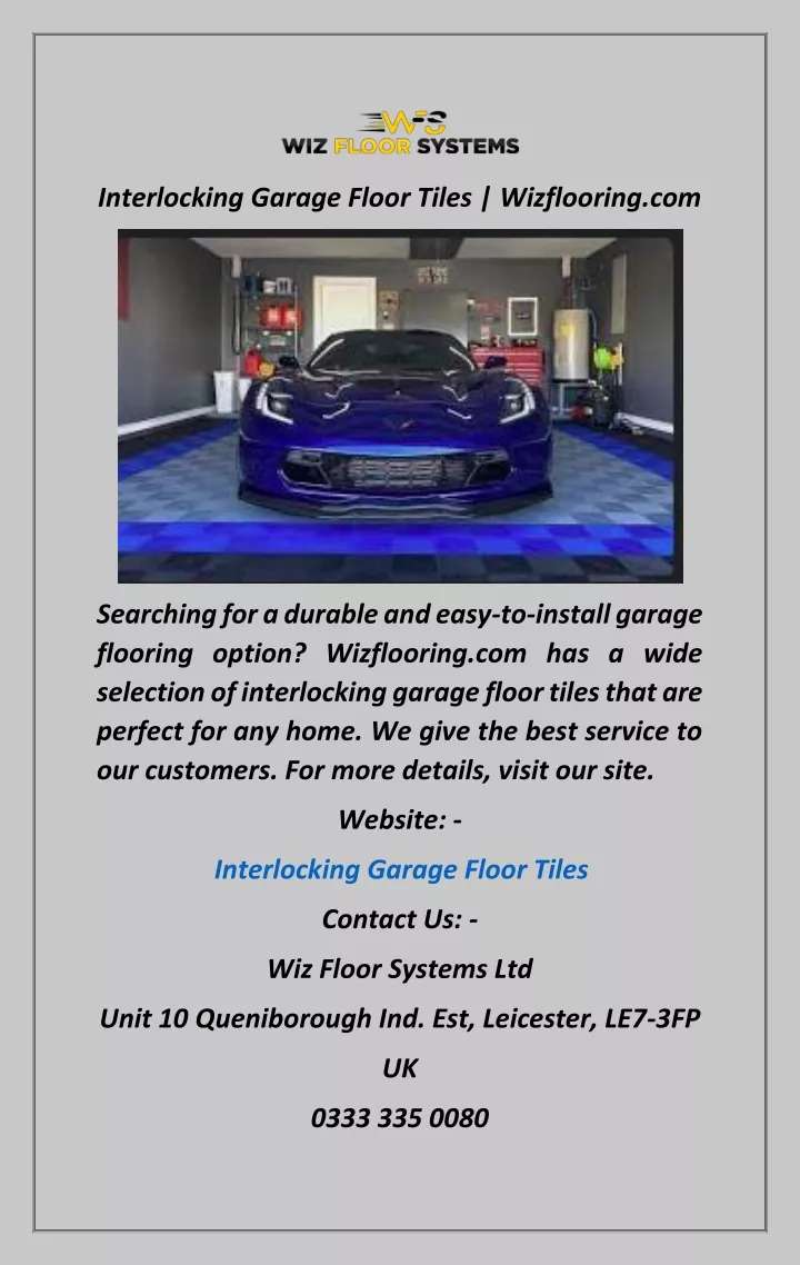 interlocking garage floor tiles wizflooring com