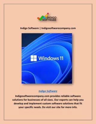 indigo software indigosoftwarecompany com