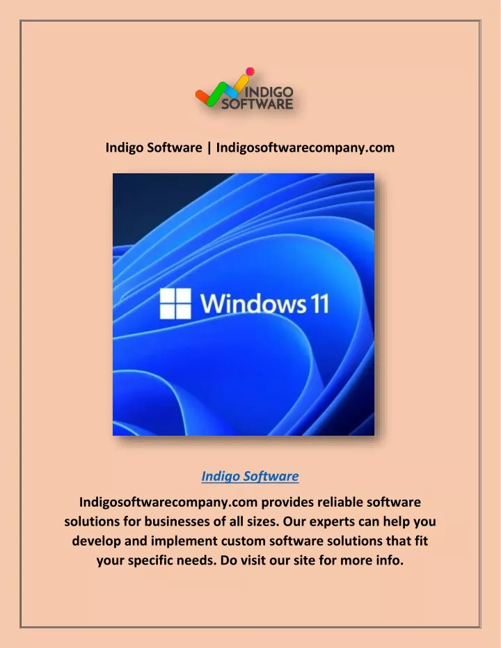 indigo software indigosoftwarecompany com