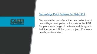 Camouflage Paint Patterns For Sale Usa  Camostencils.com