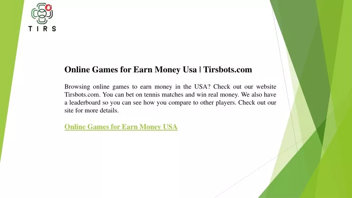 online games for earn money usa tirsbots