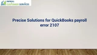 Best solutions for QuickBooks payroll error 2107
