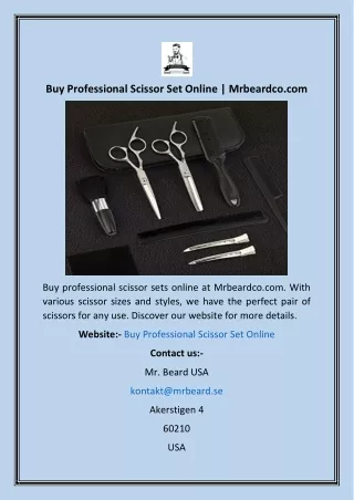 Buy Professional Scissor Set Online  Mrbeardco