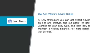 Diet And Vitamins Advice Online  Low-stress.com''''
