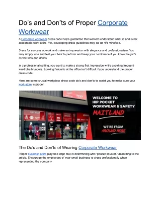 do s and don ts of proper corporate workwear