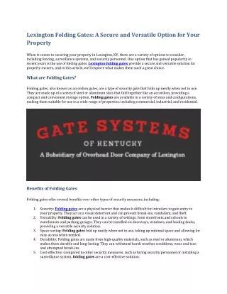 lexington folding gates a secure and versatile