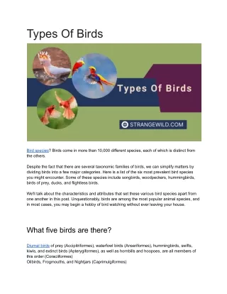 types of birds
