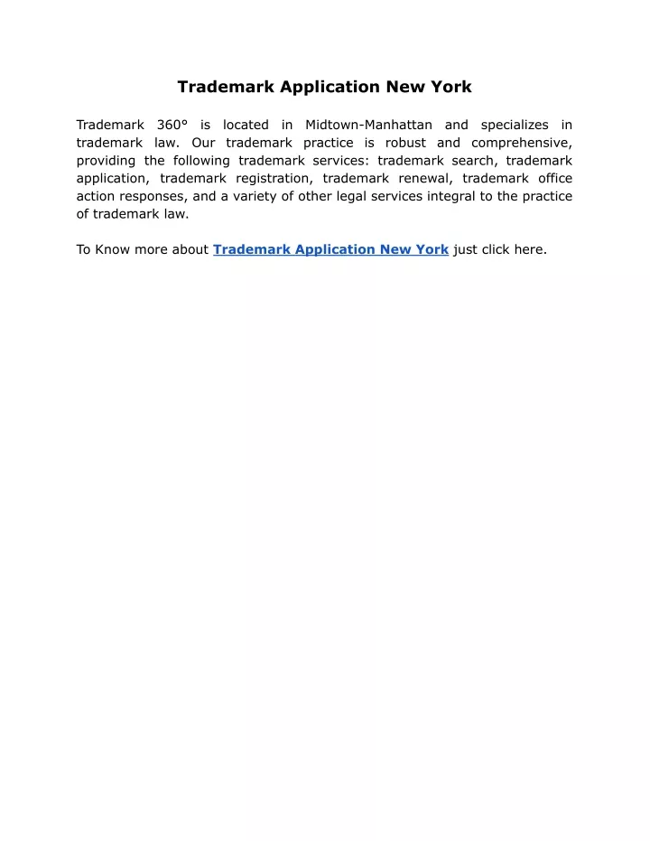 trademark application new york