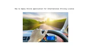 How to Apply Online application for International Driving