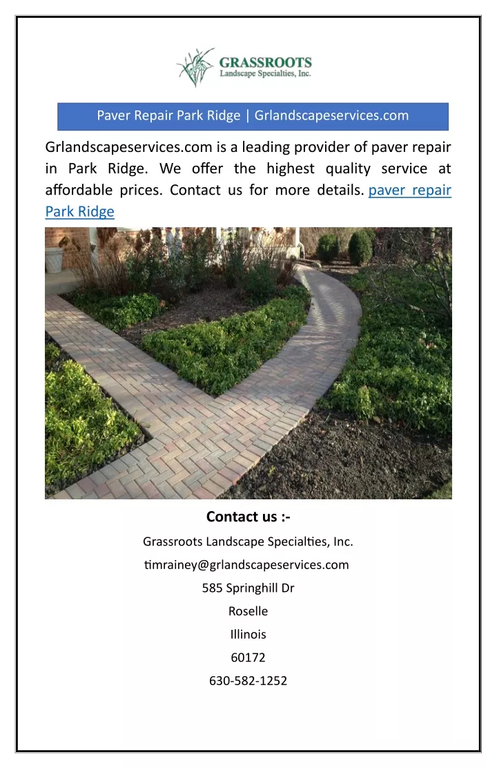 paver repair park ridge grlandscapeservices com