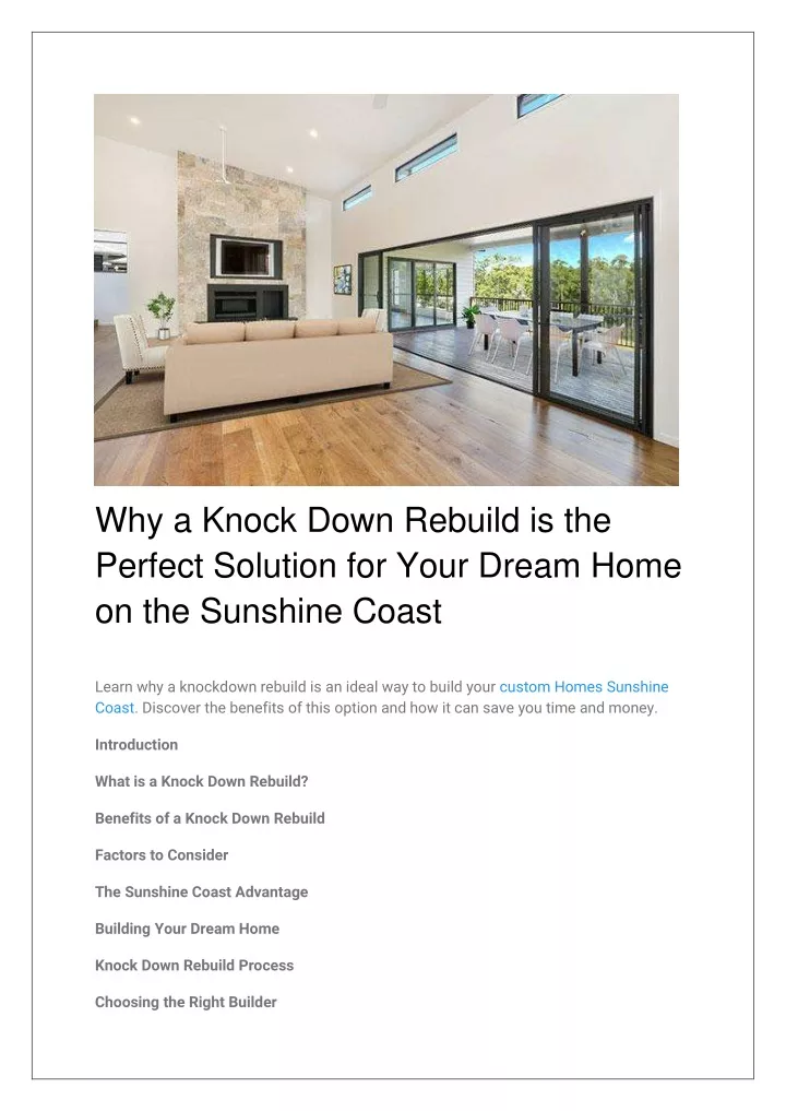 why a knock down rebuild is the perfect solution