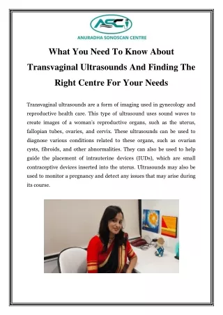 Transvaginal Ultrasound Centres In Dadar Call-9167969669