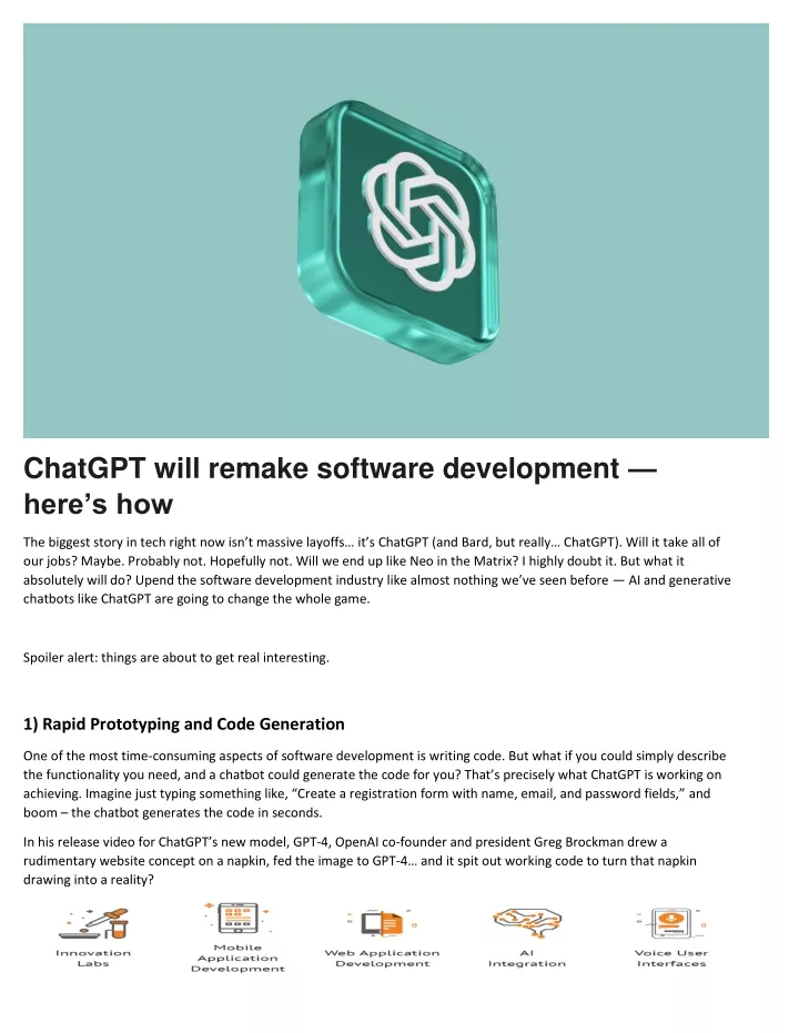 chatgpt will remake software development here