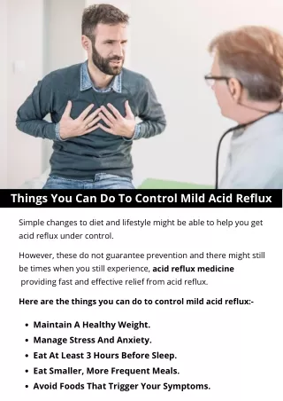 Things You Can Do To Control Mild Acid Reflux