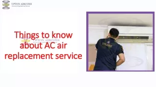 Things to know about AC air replacement service