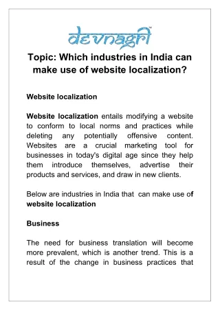 topic which industries in india can make