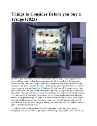 things to consider before you buy a fridge 2023